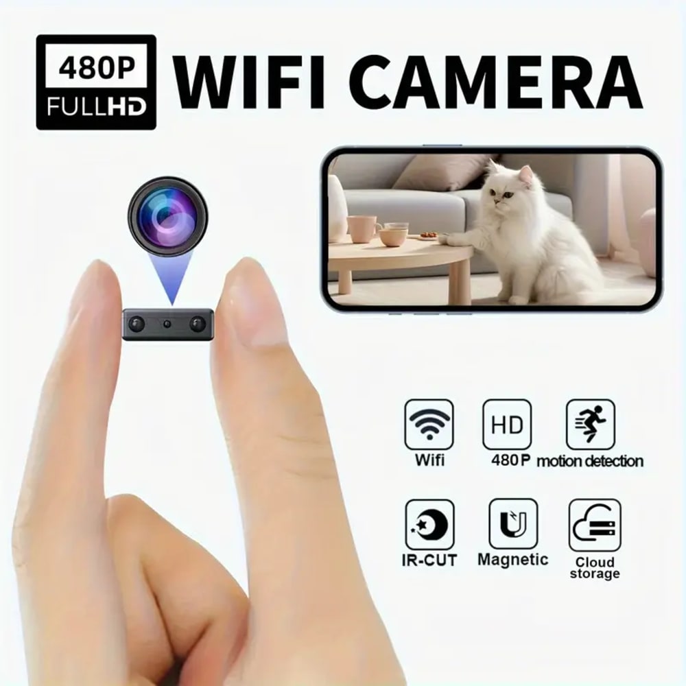 HD 480P Surveillance Camera with 64G SD Card And Battery